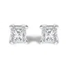 Haus Of Brilliance .925 Sterling Silver 1/4 Cttw Princess-cut Diamond Solitaire Stud Earrings In White