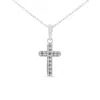 Haus Of Brilliance .925 Sterling Silver 1/4 Cttw Prong Set Round-cut Diamond Cross 18" Pendant Necklace