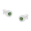 Haus Of Brilliance .925 Sterling Silver 1/4 Cttw Round Brilliant-cut Green Diamond Miracle-set Stud Earrings In White