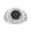 Haus Of Brilliance .925 Sterling Silver 1/4 Cttw White And Black Treated Diamond Halo Cluster Ring For Men