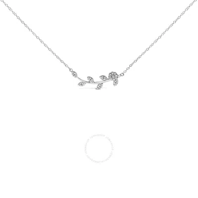 HAUS OF BRILLIANCE HAUS OF BRILLIANCE .925 STERLING SILVER 1/5 CTTW DIAMOND LEAF AND BRANCH PENDANT NECKLACE