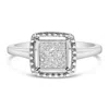 Haus Of Brilliance .925 Sterling Silver 1/5 Cttw Invisible Set Princess Cut Diamond Promise Ring With Beaded Halo In Metallic