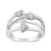 Haus Of Brilliance .925 Sterling Silver 1/5 Cttw Miracle-set Diamond Heart Cross-over Bypass Ring In White