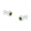 Haus Of Brilliance .925 Sterling Silver 1/5 Cttw Round Brilliant-cut Green Diamond Miracle-set Stud Earrings In White