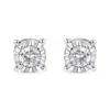 Haus Of Brilliance .925 Sterling Silver 1/5 Cttw Round Near Colorless Diamond Miracle-set Stud Earrings