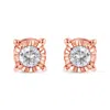 Haus Of Brilliance .925 Sterling Silver 1/5 Cttw Round Near Colorless Diamond Miracle-set Stud Earrings