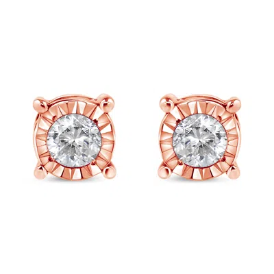 Haus Of Brilliance .925 Sterling Silver 1/5 Cttw Round Near Colorless Diamond Miracle-set Stud Earrings In Multi