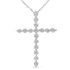 Haus Of Brilliance .925 Sterling Silver 1/6 Cttw Brilliant-cut Diamond Miracle-set Shared Prong Cross 18" Pendant Neckl In White