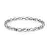 Haus Of Brilliance .925 Sterling Silver 1/6 Cttw Diamond Accent Infinity Link Bracelet In White