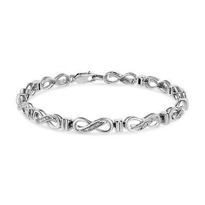 Haus Of Brilliance .925 Sterling Silver 1/6 Cttw Diamond Accent Infinity Link Bracelet In White
