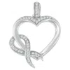 Haus Of Brilliance .925 Sterling Silver 1/6 Cttw Diamond Heart Pendant Necklace In White