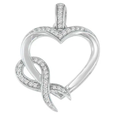 Haus Of Brilliance .925 Sterling Silver 1/6 Cttw Diamond Heart Pendant Necklace In White