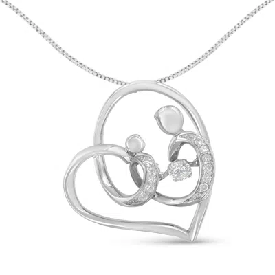 Haus Of Brilliance .925 Sterling Silver 1/6 Cttw Diamond Heart Pendant Necklace In White