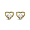 Haus Of Brilliance 925 Sterling Silver 1/6 Cttw Diamond Open Double Heart Stud Earrings In Multi