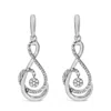 Haus Of Brilliance .925 Sterling Silver 1/6 Cttw Diamond Spiral Twist Drop And Dangle Earrings In White