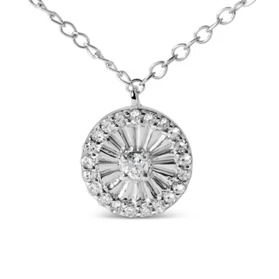 Haus Of Brilliance .925 Sterling Silver 1/6 Cttw Diamond Wheel And Spoke Pendant Necklace In White