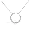 Haus Of Brilliance .925 Sterling Silver 1/7 Cttw Lab Grown Diamond Beaded Love Circle Pendant Neckla