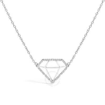 Haus Of Brilliance .925 Sterling Silver 1/7 Cttw Lab Grown Diamond Diamond Shaped Pendant Necklace -