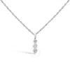 Haus Of Brilliance .925 Sterling Silver 1/7 Cttw Lab Grown Diamond Three Stone Diamond Pendant Neckl In White