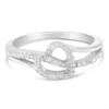 Haus Of Brilliance .925 Sterling Silver 1/8 Cttw Diamond Open Heart Leaf Curvy Bypass Accent Fashion Or Promise Ring In White
