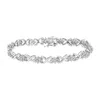 Haus Of Brilliance .925 Sterling Silver 2-1/4 Cttw Diamond 7" Cluster X Link Bracelet In White