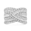 HAUS OF BRILLIANCE HAUS OF BRILLIANCE .925 STERLING SILVER 2 3/8 CTTW DIAMOND MULTI ROW OVERLAY BAND RING ( J-K COLOR