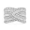 Haus Of Brilliance .925 Sterling Silver 2 3/8 Cttw Diamond Multi Row Overlay Band Ring ( J-k Color In White
