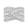 Haus Of Brilliance .925 Sterling Silver 2 3/8 Cttw Diamond Multi Row Overlay Band Ring In White