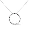 Haus Of Brilliance .925 Sterling Silver 2.0 Cttw Alternating Black And White Diamond Open Hoop Circl In White