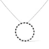 Haus Of Brilliance .925 Sterling Silver 2.0 Cttw Alternating Black And White Diamond Open Hoop Circle Pendant Necklace In White