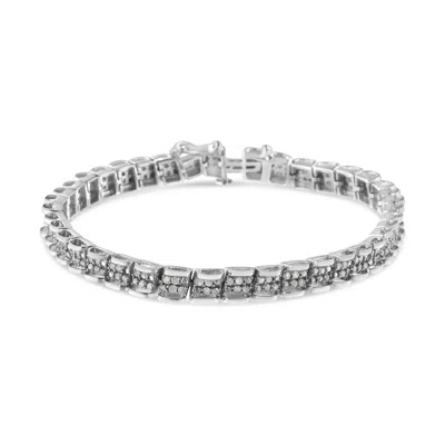 Haus Of Brilliance .925 Sterling Silver 2.0 Cttw Diamond 7" Round Miracle Plate Link Bracelet In White