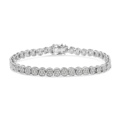 Haus Of Brilliance .925 Sterling Silver 2.0 Cttw Diamond Cluster Link Bracelet In White