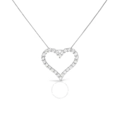Haus Of Brilliance .925 Sterling Silver 2.0 Cttw Diamond Open Heart 18" Pendant Necklace (i-j In White