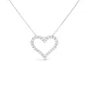 Haus Of Brilliance .925 Sterling Silver 2.0 Cttw Diamond Open Heart 18" Pendant Necklace (i-j In Metallic