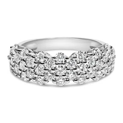 Haus Of Brilliance .925 Sterling Silver 2.0 Cttw Lab Grown Diamond Scattered Band Ring In White