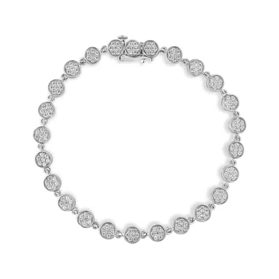 Haus Of Brilliance .925 Sterling Silver 2.0 Cttw Round Diamond Link Bracelet In White