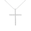 Haus Of Brilliance .925 Sterling Silver 2.0 Cttw Round Shape Diamond 1-1/4" Cross Pendant With Box Chain Necklace In White