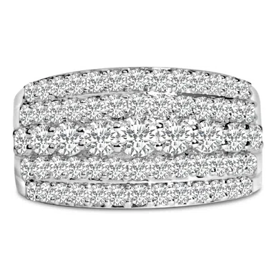 Haus Of Brilliance .925 Sterling Silver 2.00 Carat Lab Grown Diamond Multi Row Band Ring In White