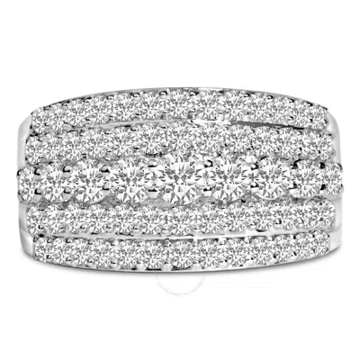 Haus Of Brilliance .925 Sterling Silver 2.00 Carat Lab Grown Diamond Multi Row Band Ring In White