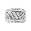 Haus Of Brilliance .925 Sterling Silver 2.00 Cttw Diamond Fashion Multi Row Cocktail Ring In White