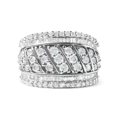 Haus Of Brilliance .925 Sterling Silver 2.00 Cttw Diamond Fashion Multi Row Cocktail Ring In White