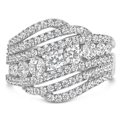 Haus Of Brilliance .925 Sterling Silver 2.00 Cttw Lab Grown Diamond Cluster Band Ring In White