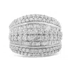 Haus Of Brilliance .925 Sterling Silver 2.00 Cttw Round And Baguette-cut Diamond Cluster Ring