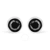 HAUS OF BRILLIANCE HAUS OF BRILLIANCE .925 STERLING SILVER 2.00 CTTW ROUND BRILLIANT-CUT BLACK DIAMOND BEZEL-SET STUD E