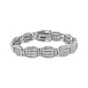 Haus Of Brilliance .925 Sterling Silver 3 Cttw Diamond Art-deco Style Link Bracelet In White