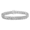 Haus Of Brilliance .925 Sterling Silver 3.0 Cttw Diamond Multi Row Cluster Slanted Wave Link 7-.25" Tennis Bracelet In White