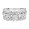 Haus Of Brilliance .925 Sterling Silver 3.0 Cttw Lab Grown Diamond 3 Row Band Ring (f-g Color In White