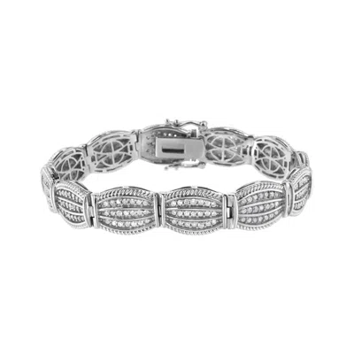 Haus Of Brilliance .925 Sterling Silver 3.0 Cttw Prong Set Diamond Art Deco Style Tennis Bracelet In Metallic
