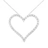 Haus Of Brilliance .925 Sterling Silver 3.0 Cttw Round-cut Diamond Open Heart Pendant Necklace In White