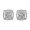 Haus Of Brilliance .925 Sterling Silver 3/8 Cttw Miracle Set Round Diamond Double Halo Cluster Earrings In White